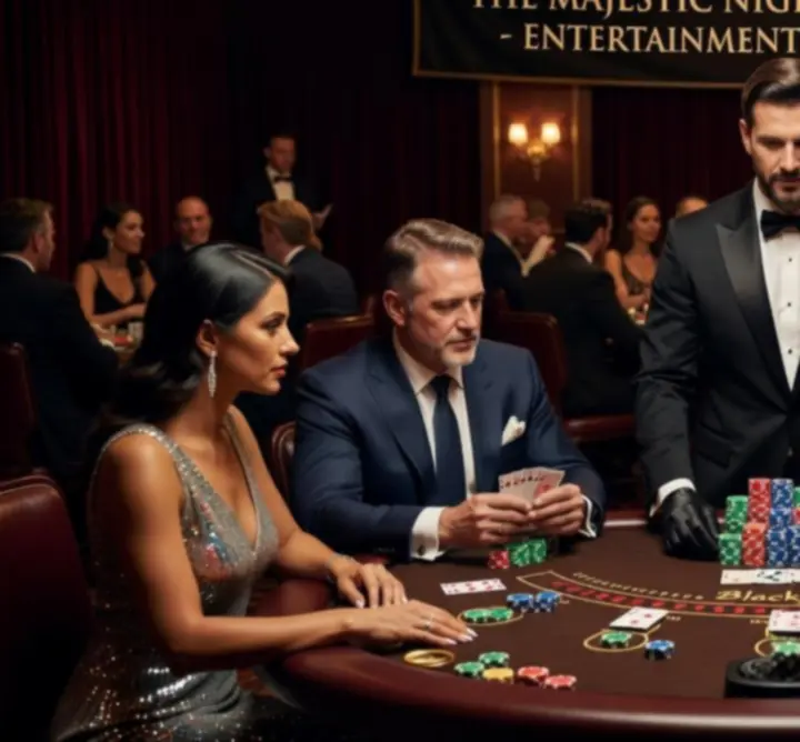 Stół do blackjacka na eleganckiej imprezie