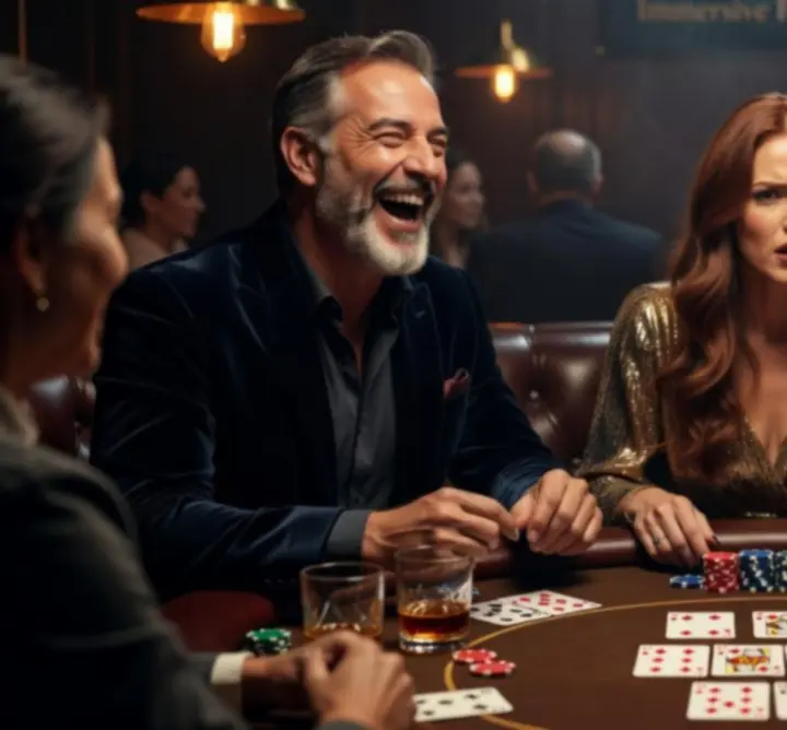 Emocje uczestników przy rozgrywce pokerowej podczas eventu Nocturne Venue