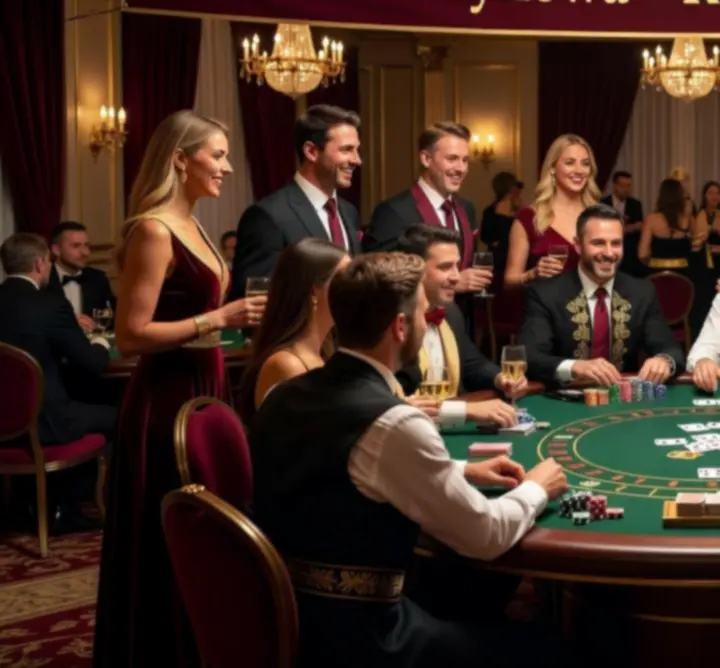 Profesjonalni krupierzy prowadzący wieczór pokerowy
